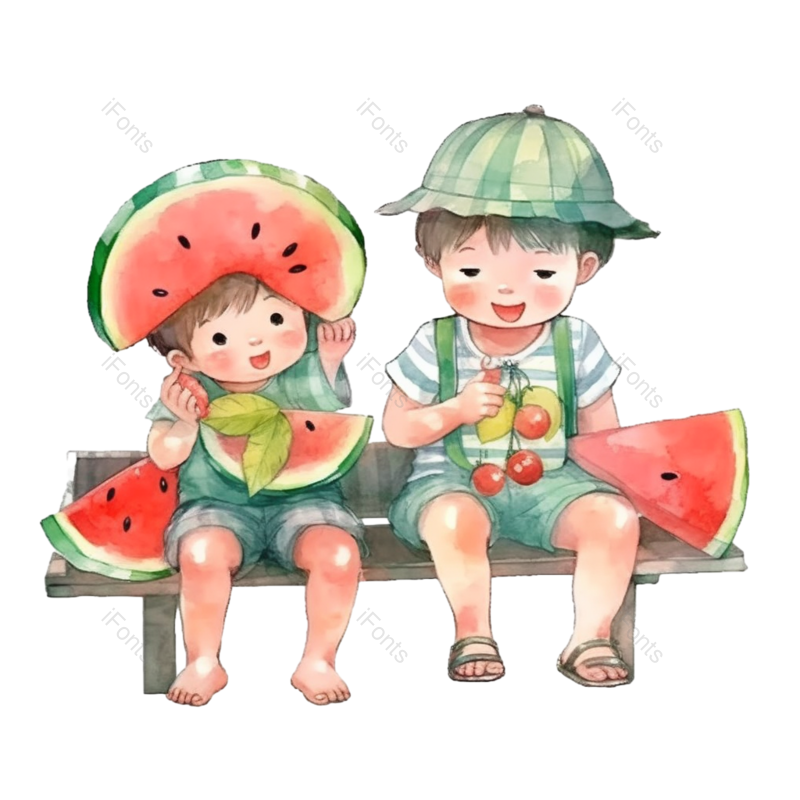 儿童节图片,西瓜元素,夏至PNG,元素免抠素材